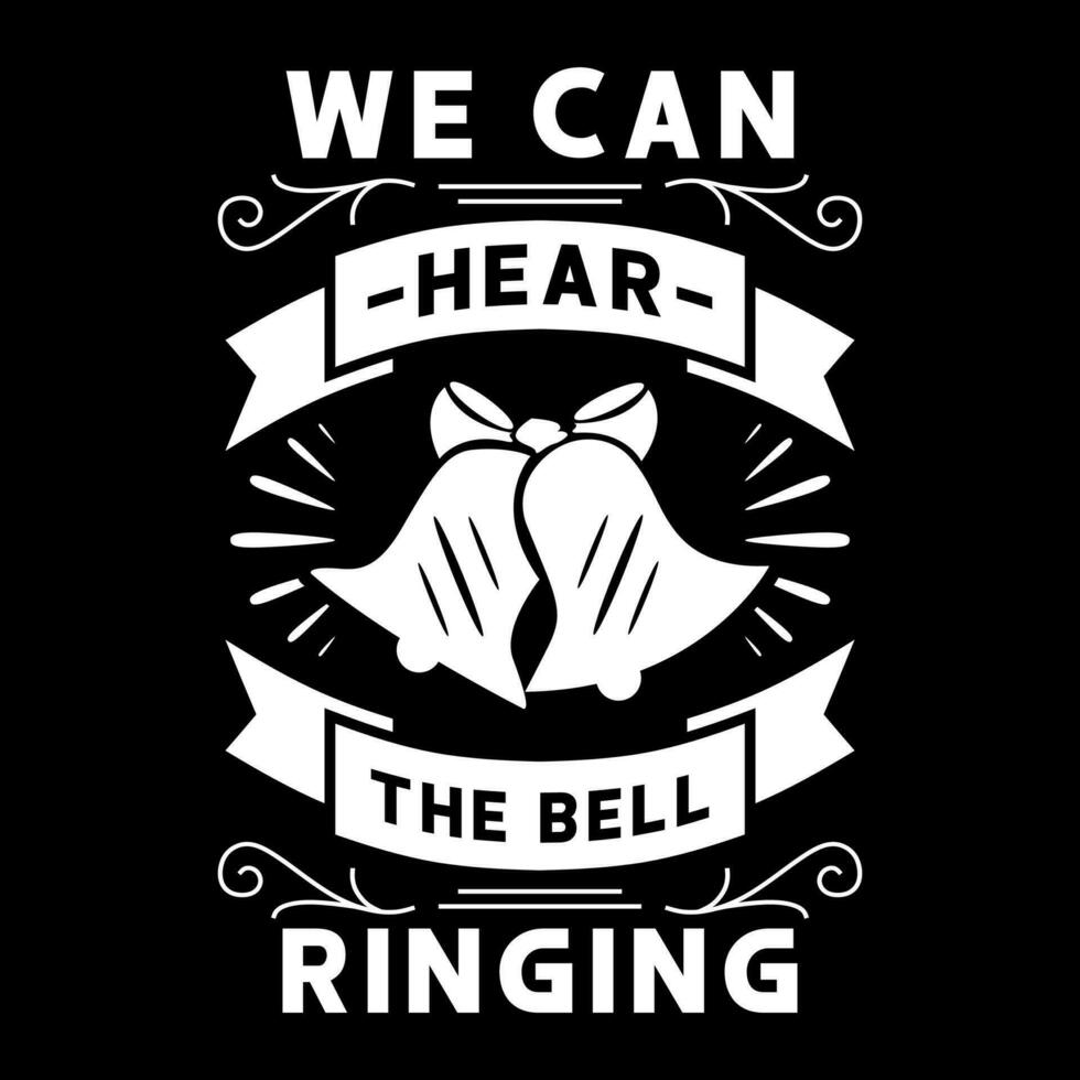 The bell ringing black and white vector
