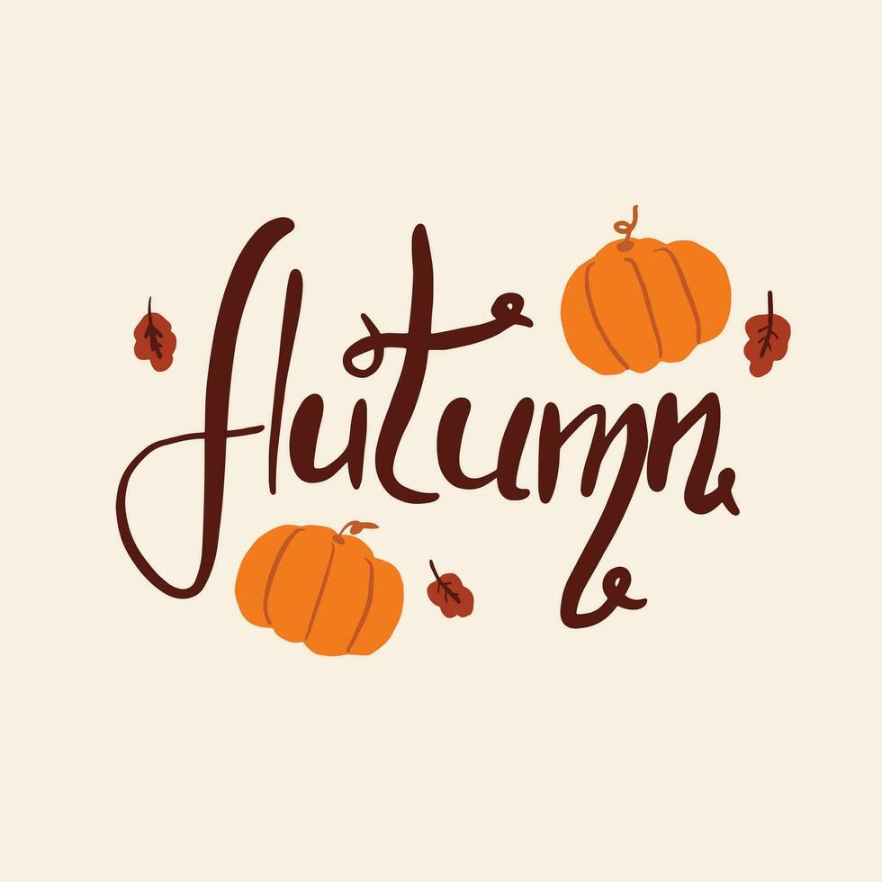 Autumn lettering decorative lettering isoiled on light background vector