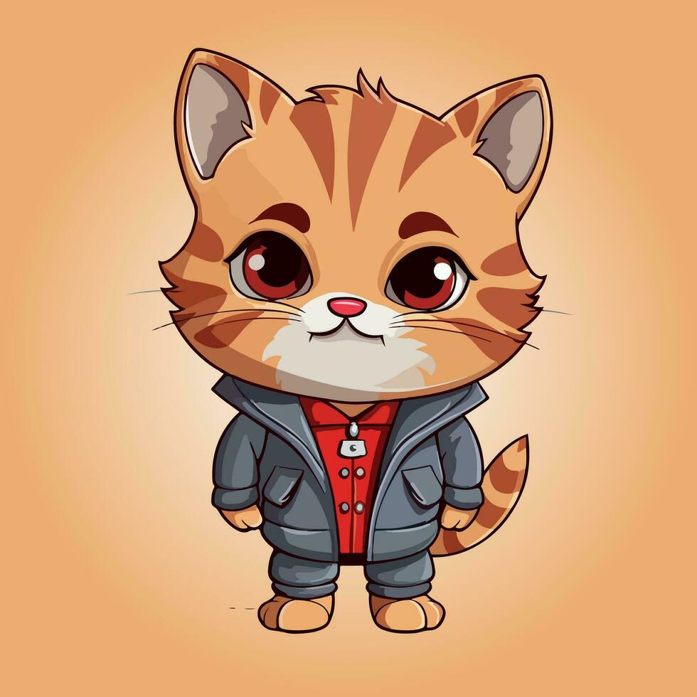 american wirehair cat breed cartoon character vector isolated illustration