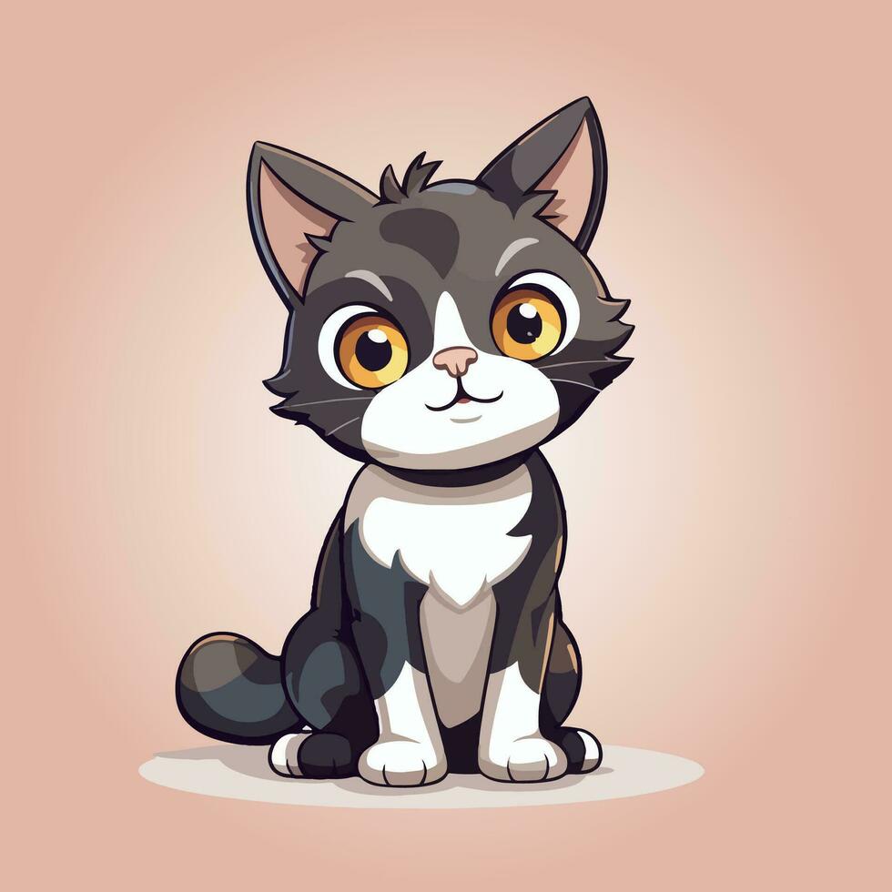 american wirehair cat breed cartoon character vector isolated illustration