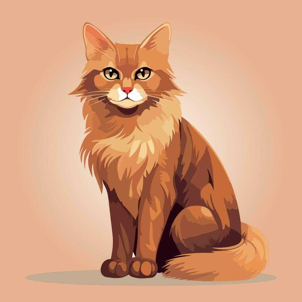 somali cat kitten vector