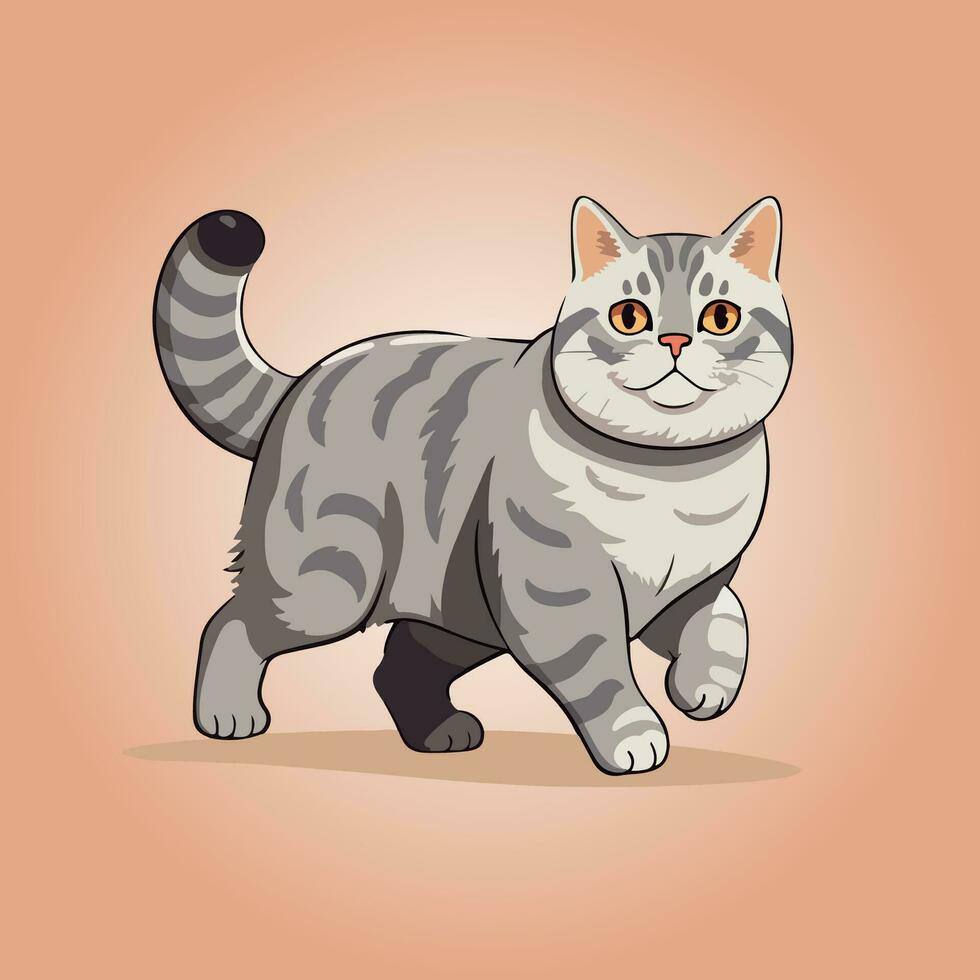 bengal cat cartoon character vector isolated illustration