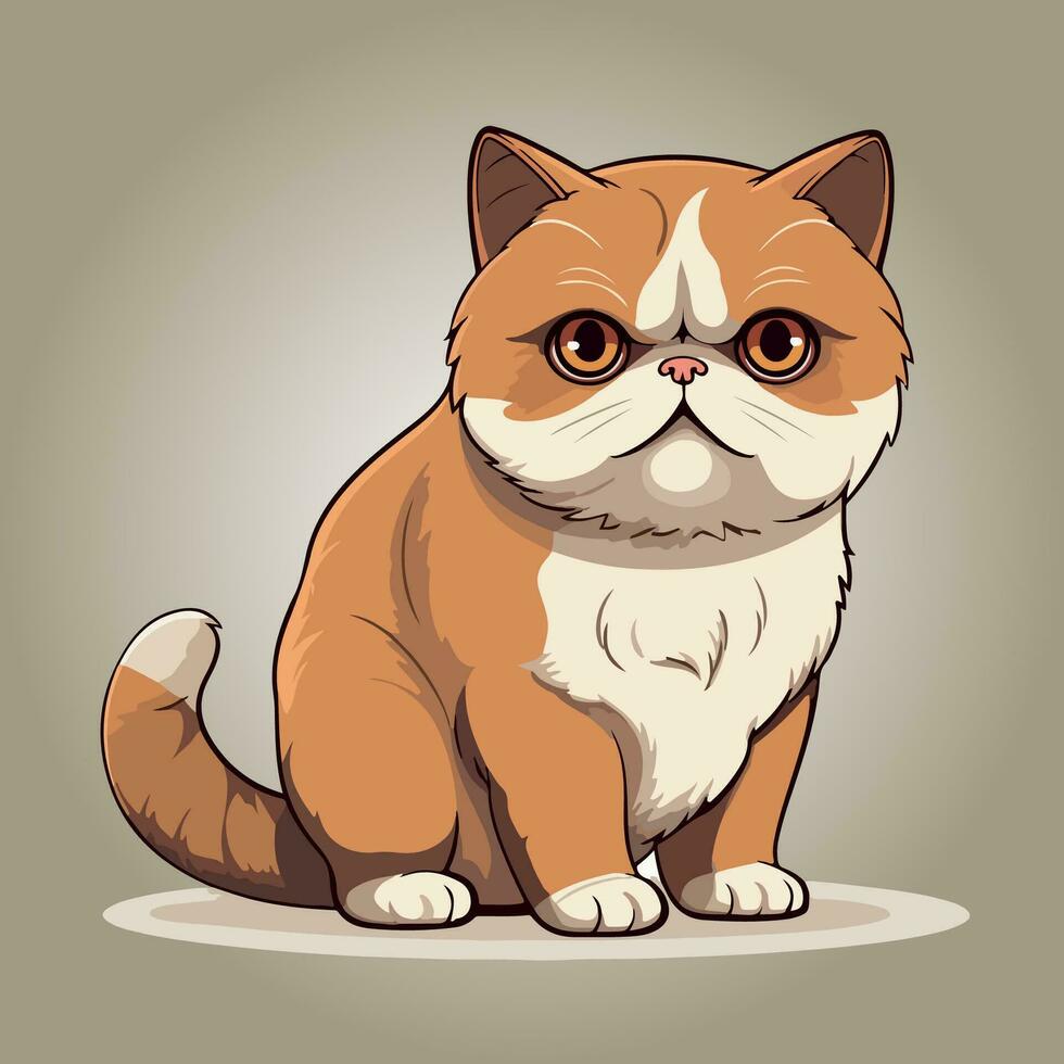 kawaii cute cat cartoon characters vector isolated illustration