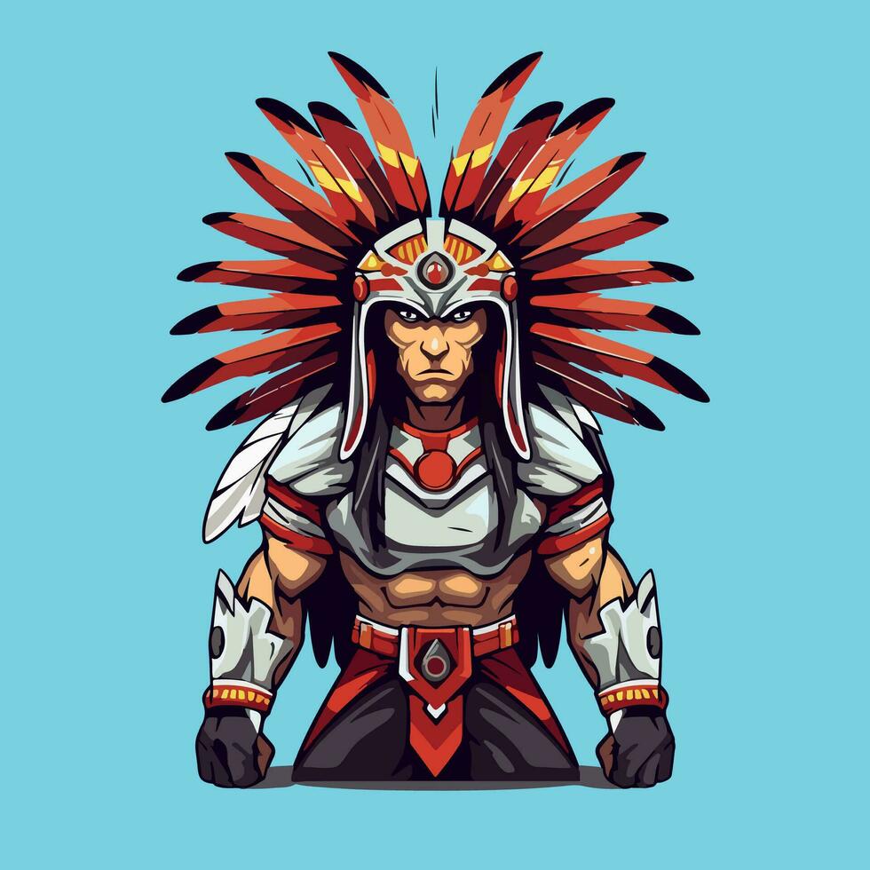 apache indian warrior head logo mascot vector illustration