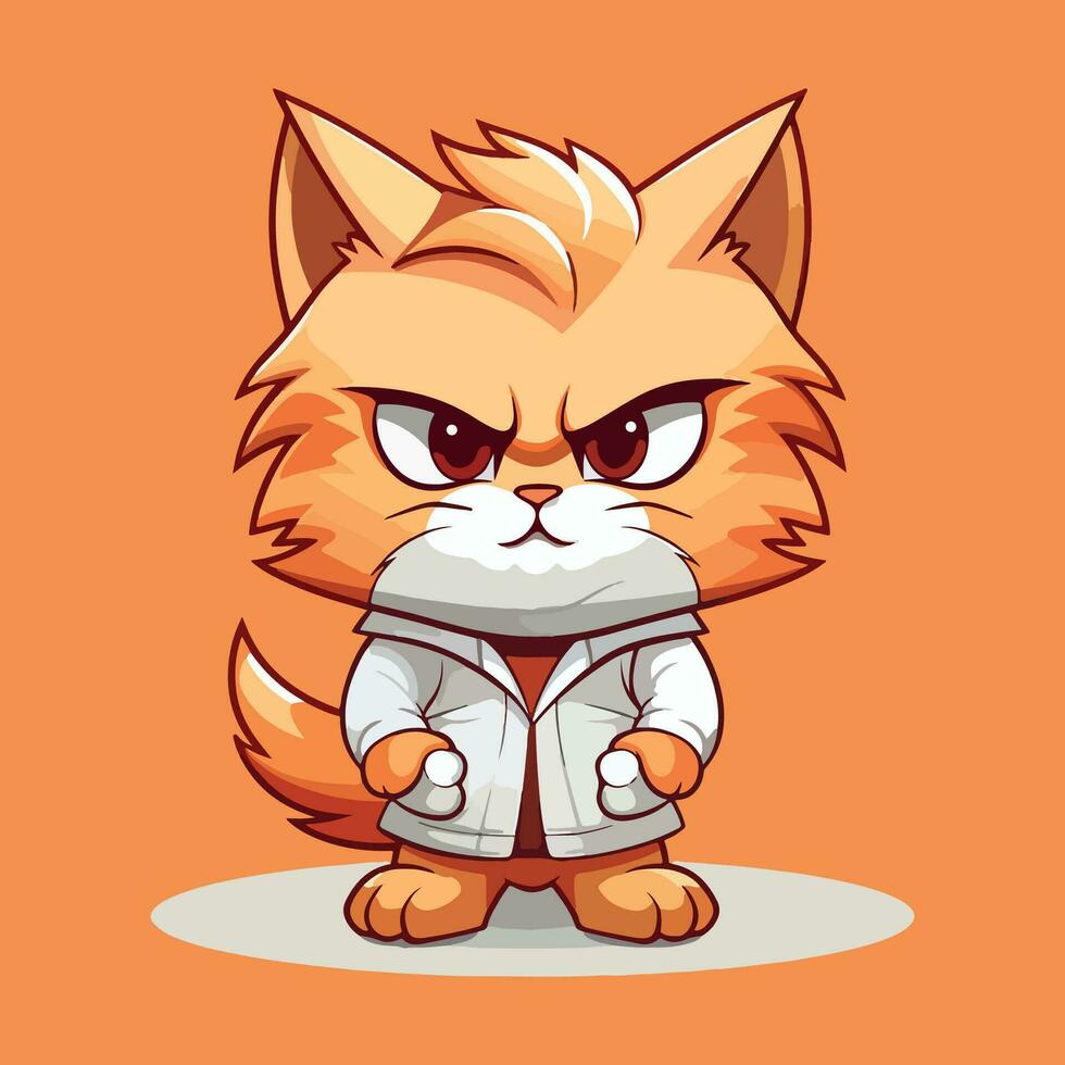 linda gato personaje dibujos animados vector ilustración