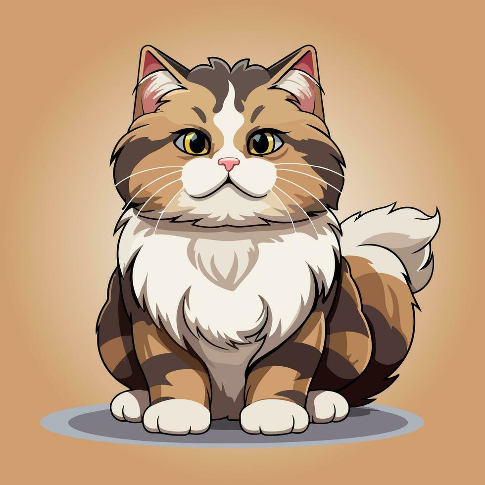 american bobtail cat breed character cartoon vector