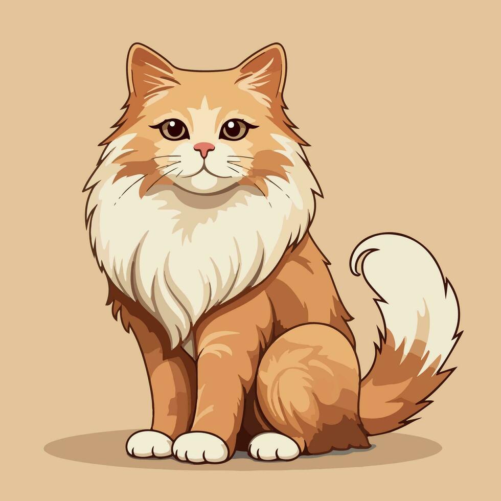 Illustration  of cute cat kawaii chibi style cartoon characters vector isolated