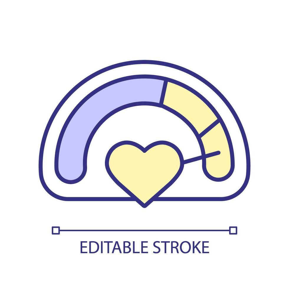 Network monitoring RGB color icon. Social media measurement. User rate. Digital marketing. Web analytics. Data analysis. Isolated vector illustration. Simple filled line drawing. Editable stroke