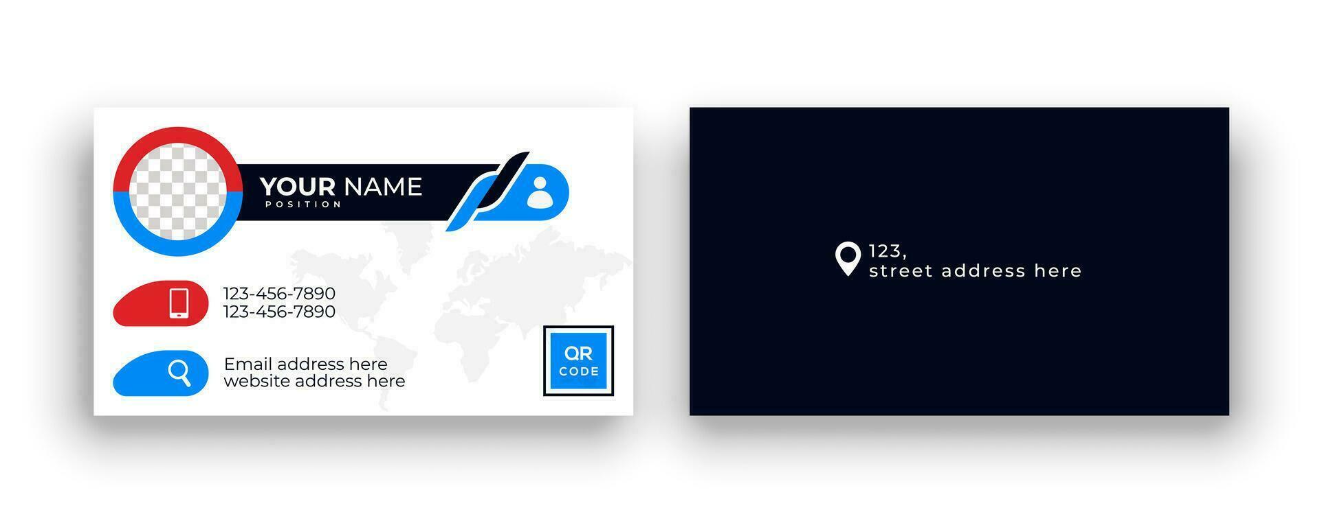 doble cara moderno negocio tarjeta vector con un usuario interfaz. moderno, simple, visitando tarjeta.