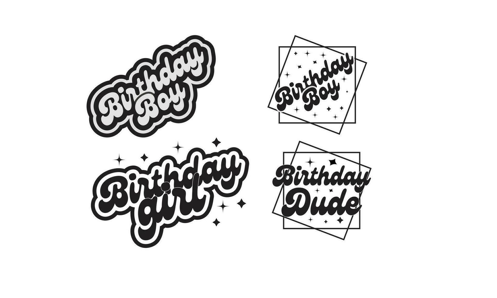 Birthday-bundles,Birthday Boy, Birthday Girl, Birthday Dude shirt. vector