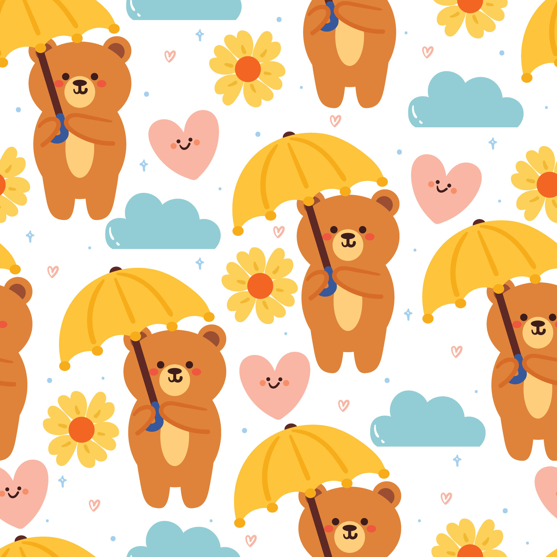 Seamless Pattern of Cute Monkey and Valentine Elements Cartoon