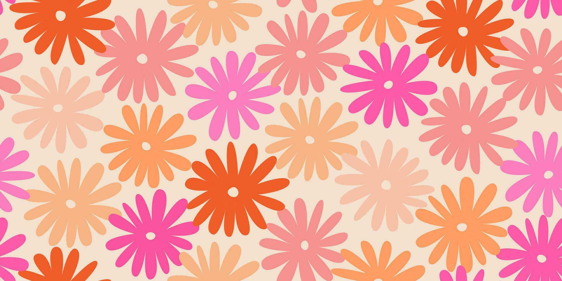 mano dibujado flores, sin costura patrones con floral para tela, textiles, ropa, envase papel, cubrir, bandera, interior decoración, resumen antecedentes. vector