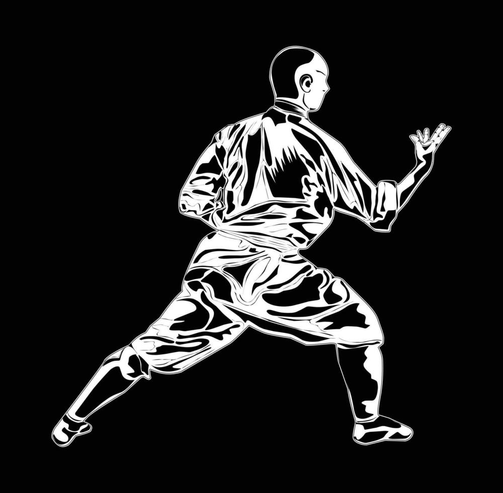 kung fu movimiento imágenes, adecuado para camisetas, carteles, educación y otros vector