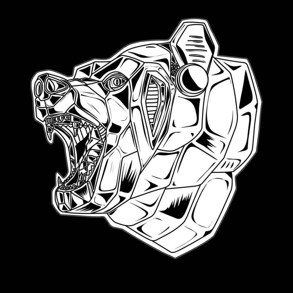 Bear robot image, suitable for t-shirts, posters, symbols, tattoos and others vector