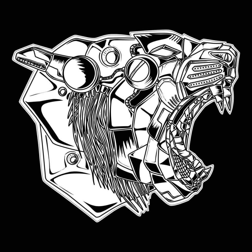 tiger robot image, suitable for t-shirts, posters, symbols, tattoos and others vector