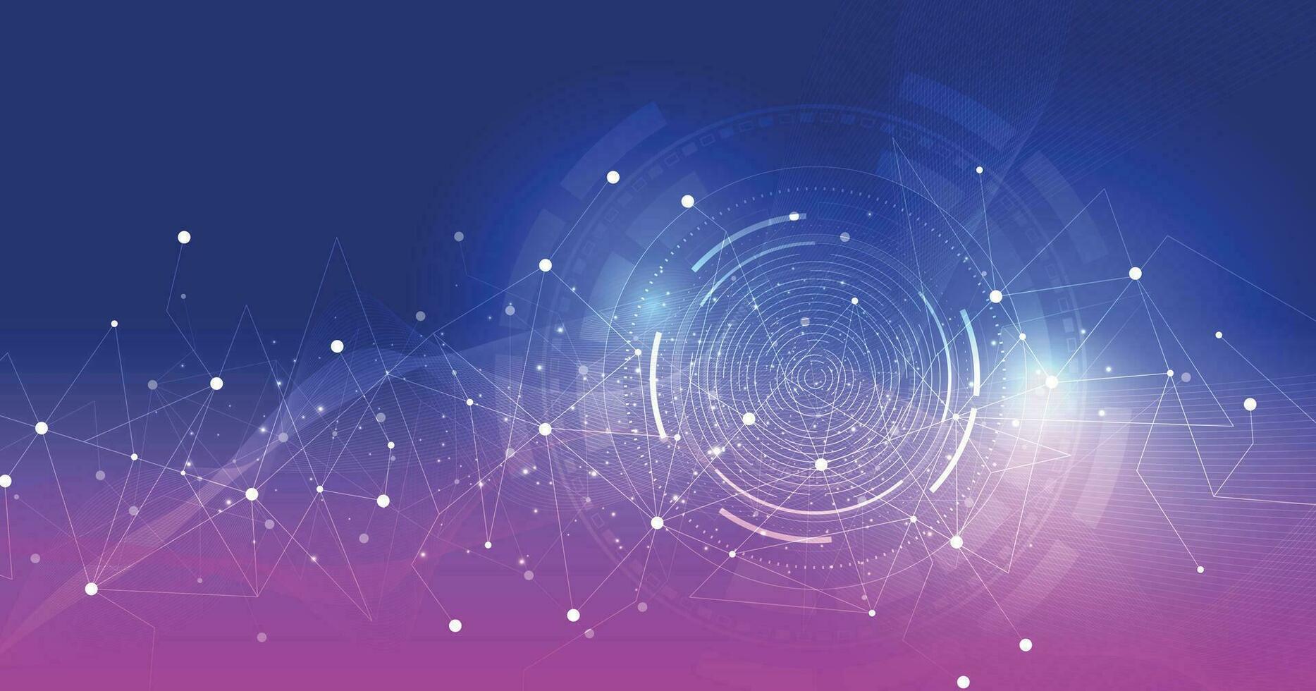 Digital technology circuit blue pink background. vector