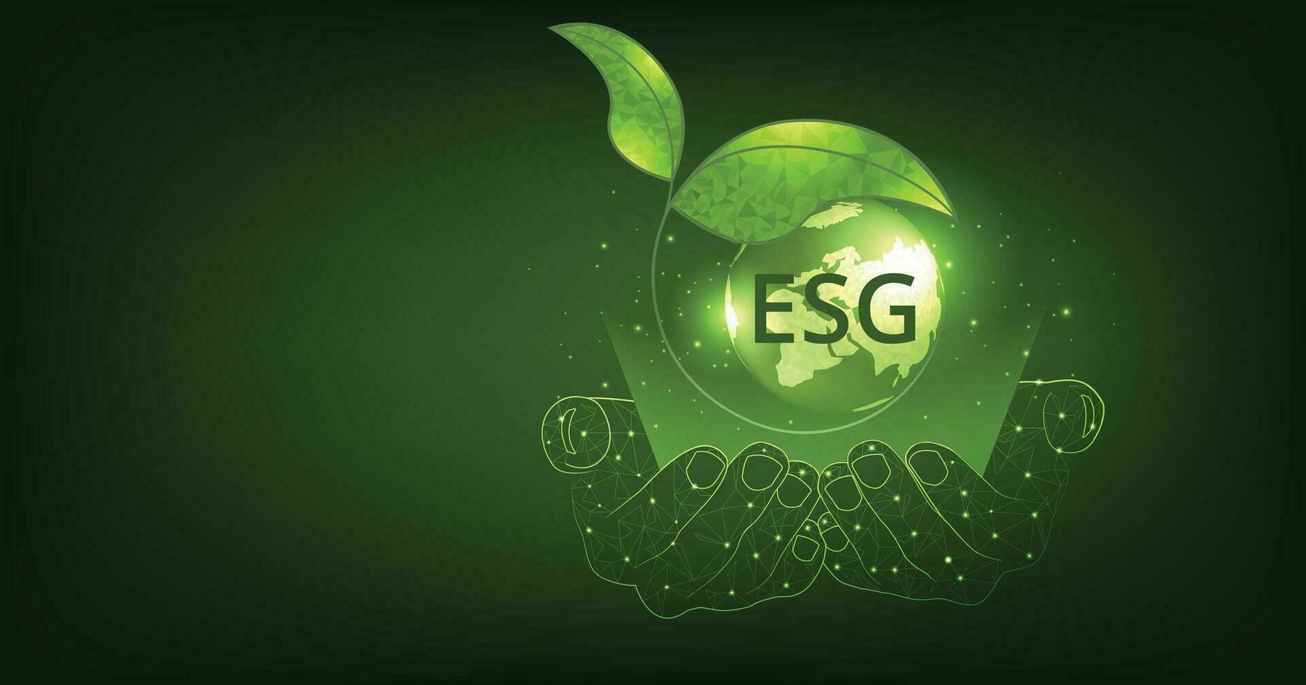 ambiental social y gobernancia esg concepto. vector