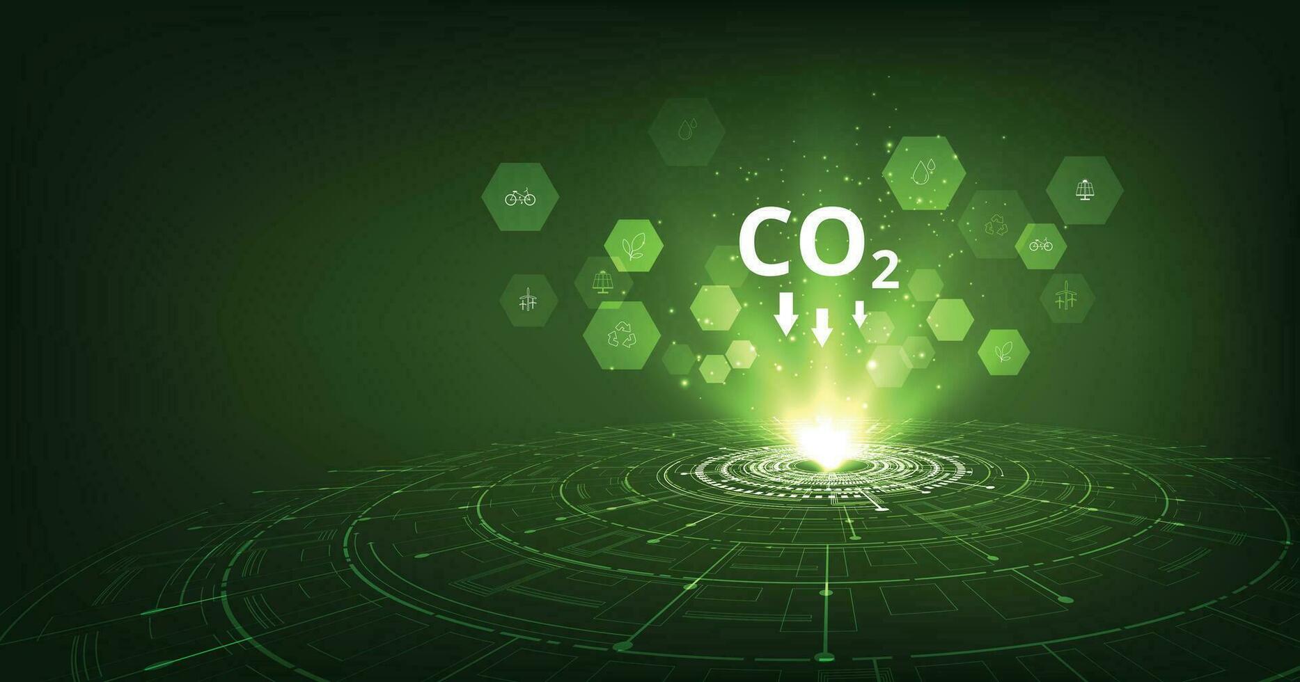 el idea de reduciendo co2 emisiones a límite global calentamiento vector