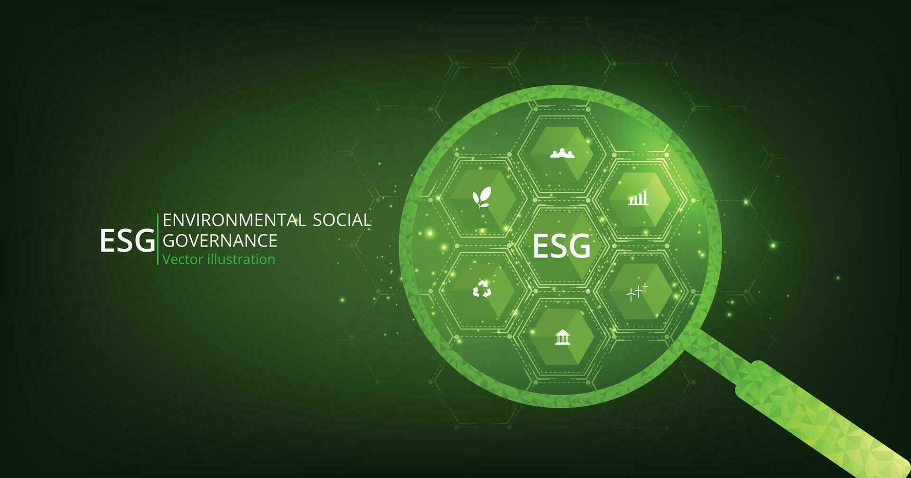 ambiental social y gobernancia esg concepto. vector