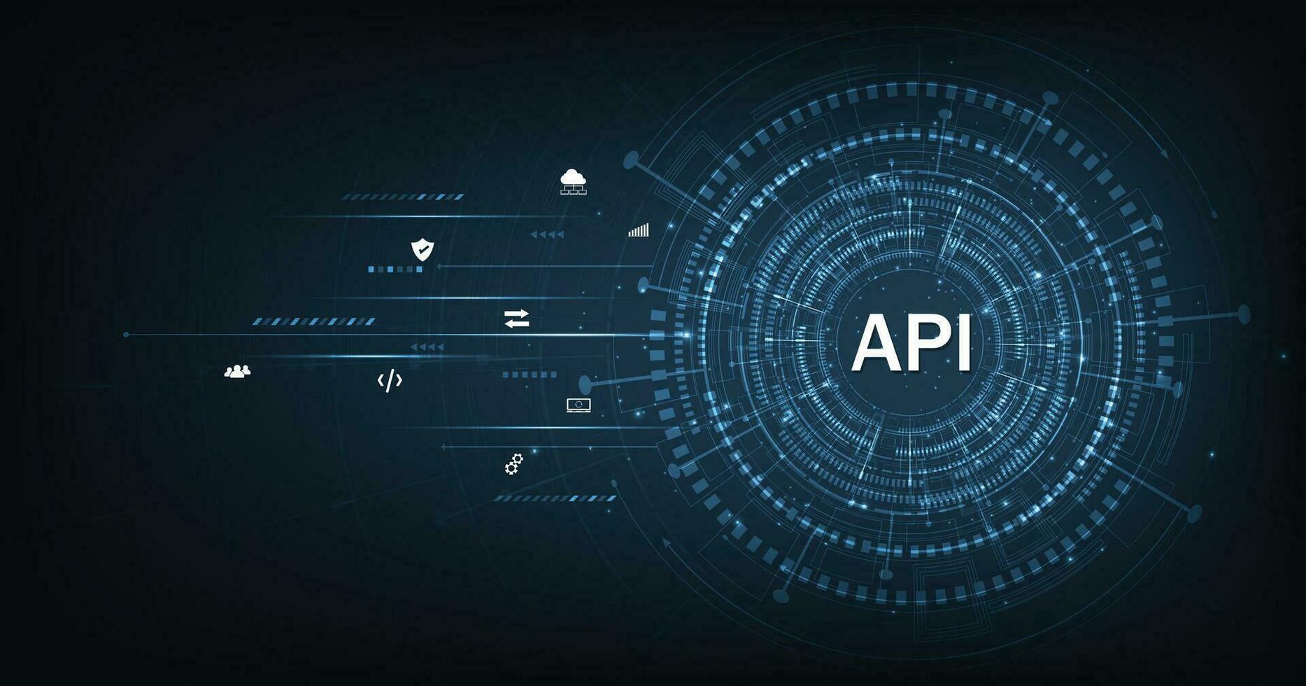 solicitud programación interfaz api en azul antecedentes. vector