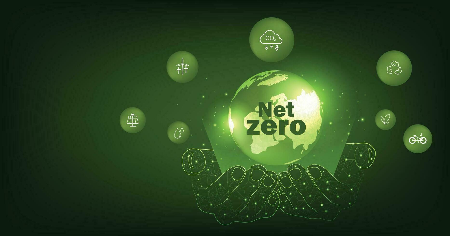 Concept of Net Zero emissions. vector