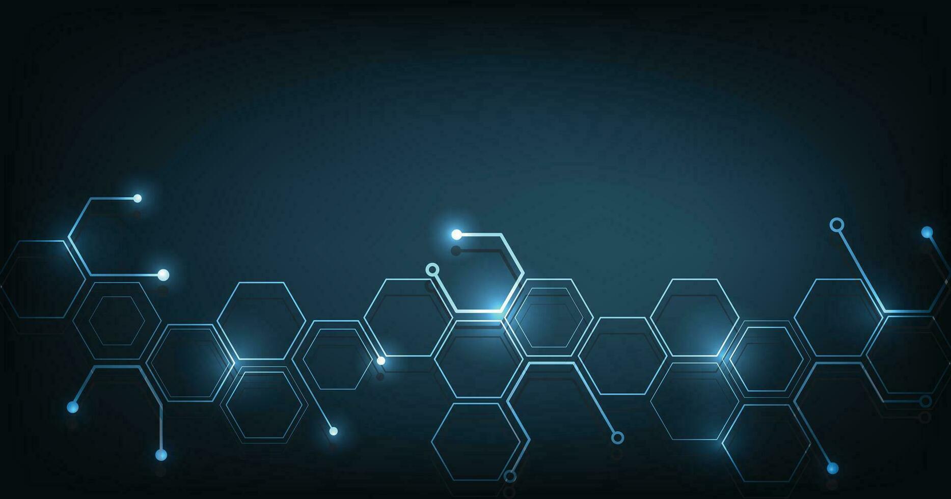 Background of hexagon geometric dark blue pattern bright. vector