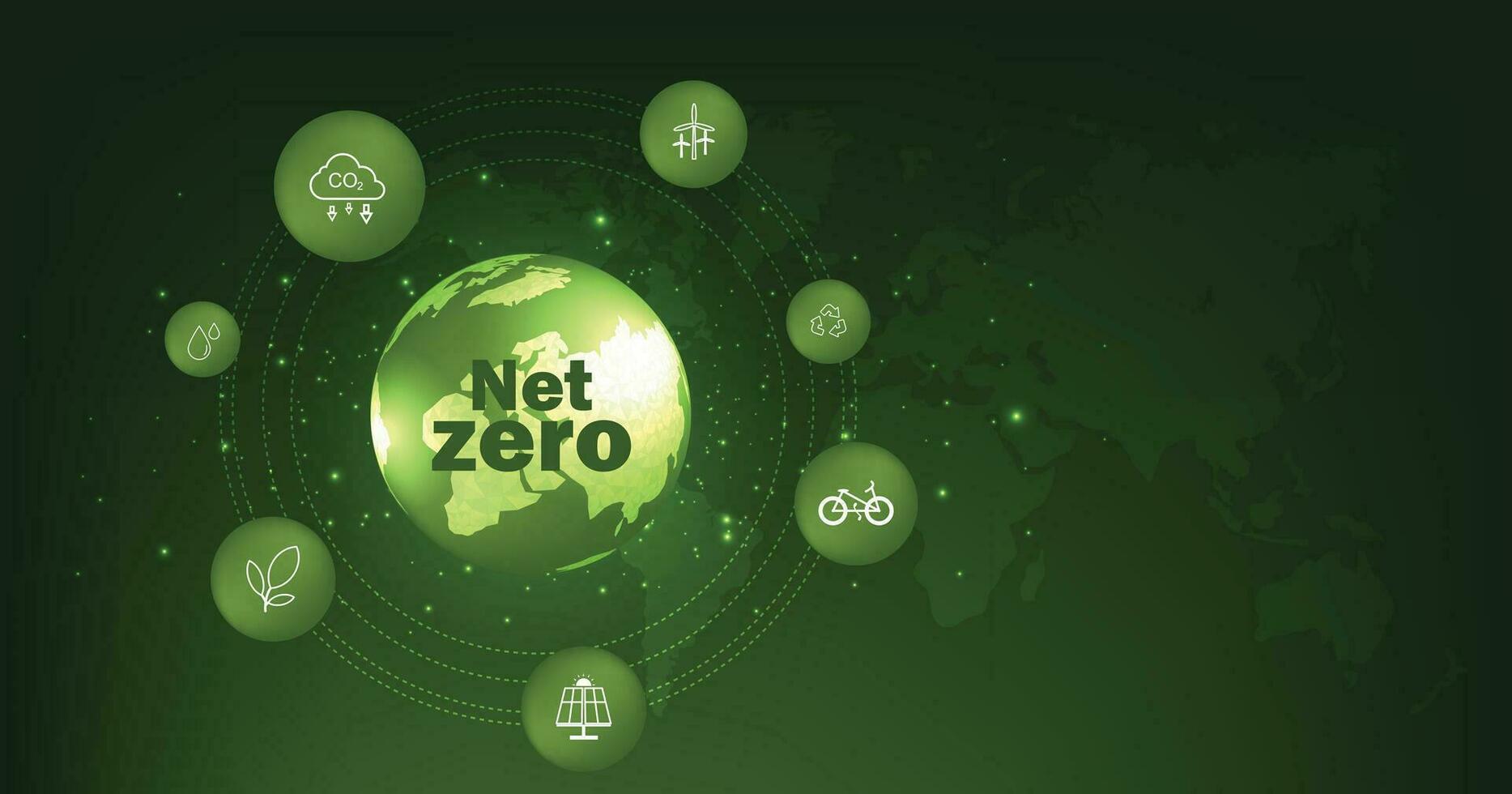 Net Zero emissions concept. vector