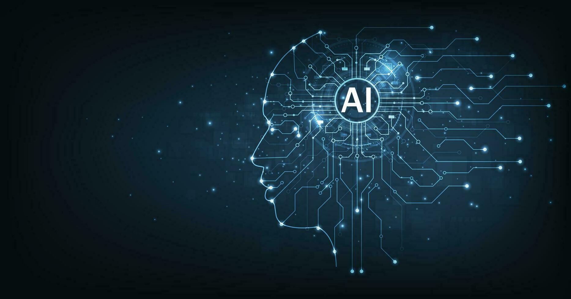 electrónico cerebro y concepto de artificial inteligencia ai. vector
