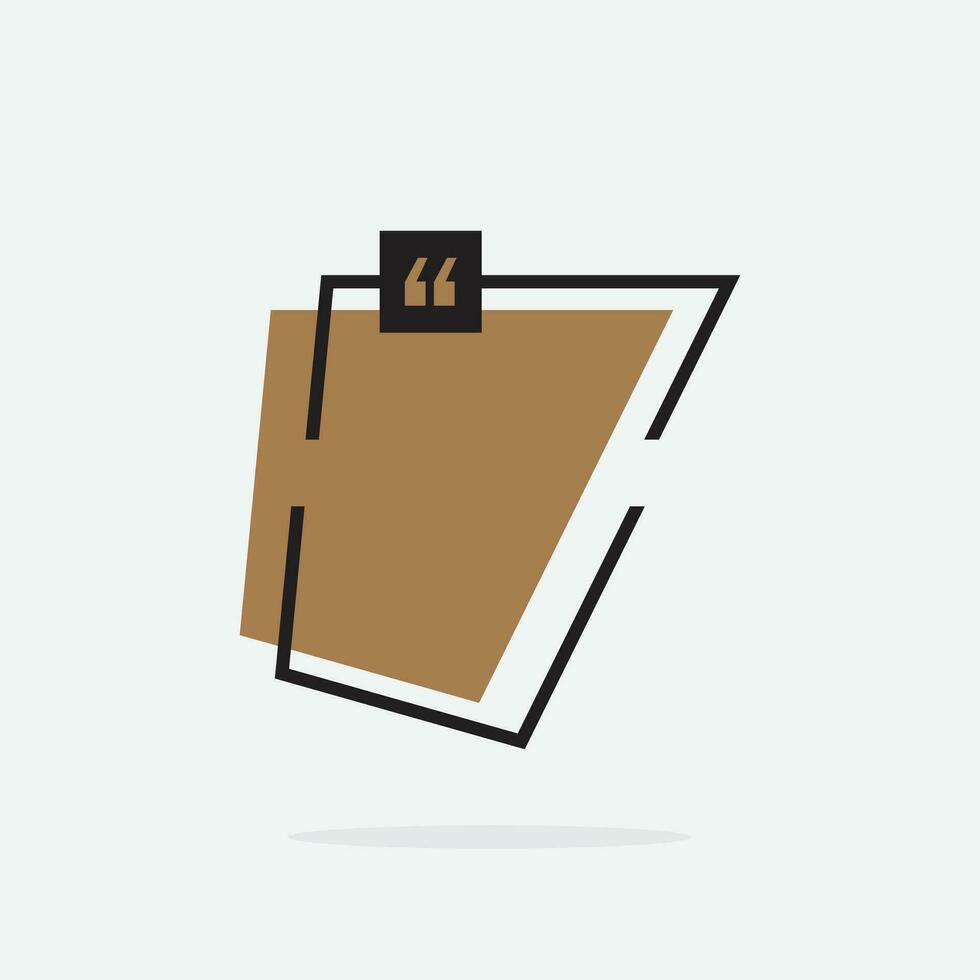 Quote box frame. Quote box icon. Texting quote box. Blank background. Vector illustration