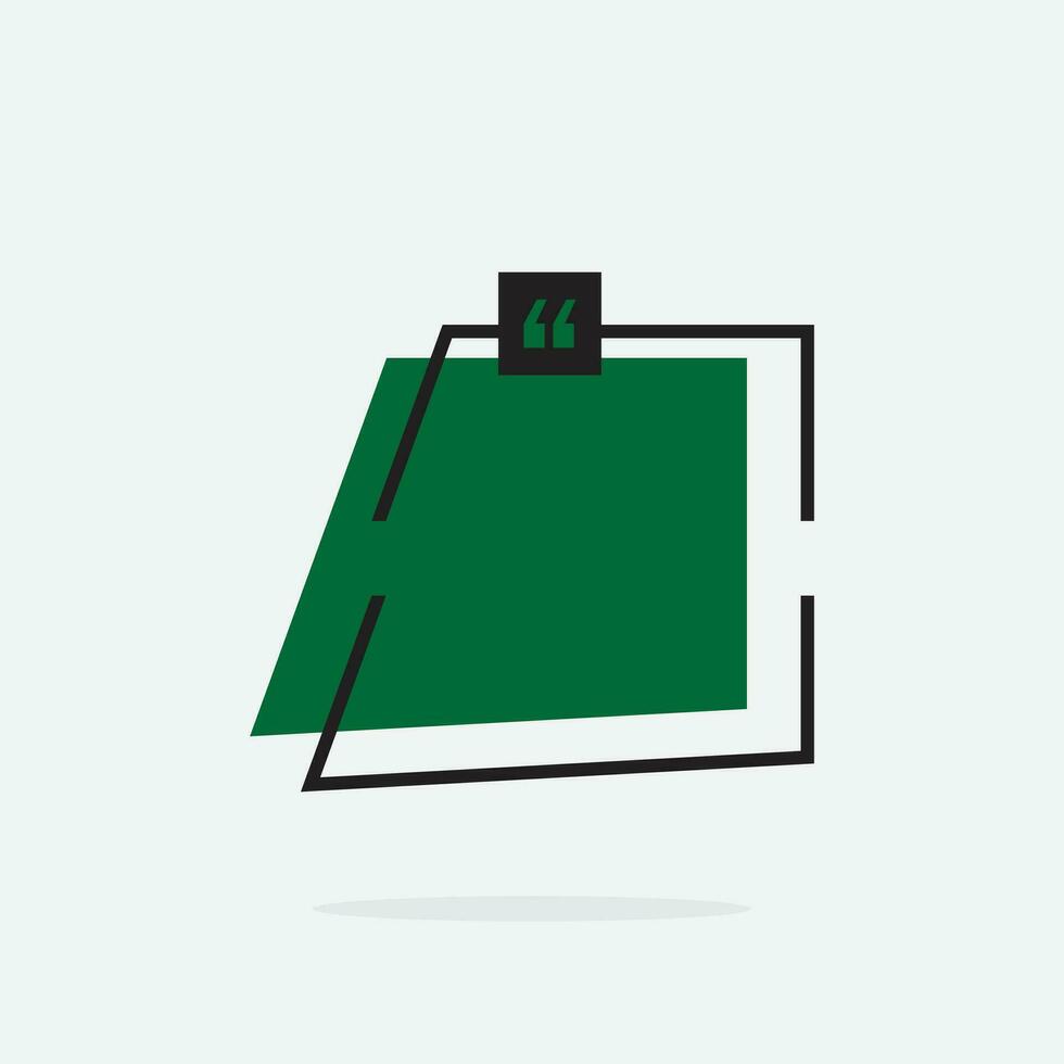 Quote box frame. Quote box icon. Texting quote box. Blank background. Vector illustration
