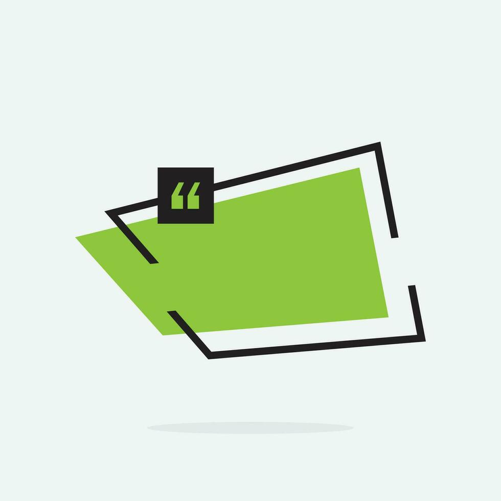 Quote box frame. Quote box icon. Texting quote box. Blank background. Vector illustration