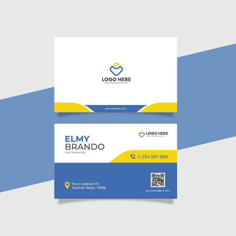 Modern Corporate Identity Business Card Template with Logo Placement vector