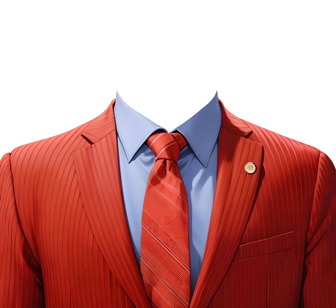 Red Suit Coat Material Plan Organization Business Concept Design By AI Generative png