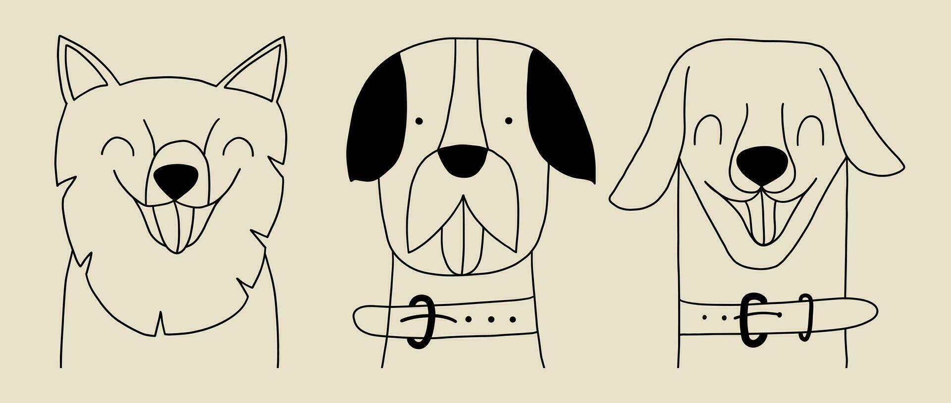 Funny dogs illustration vector