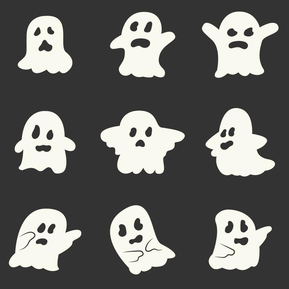 Cute White Ghost Design. Easy To Edit. EPS 10 vector