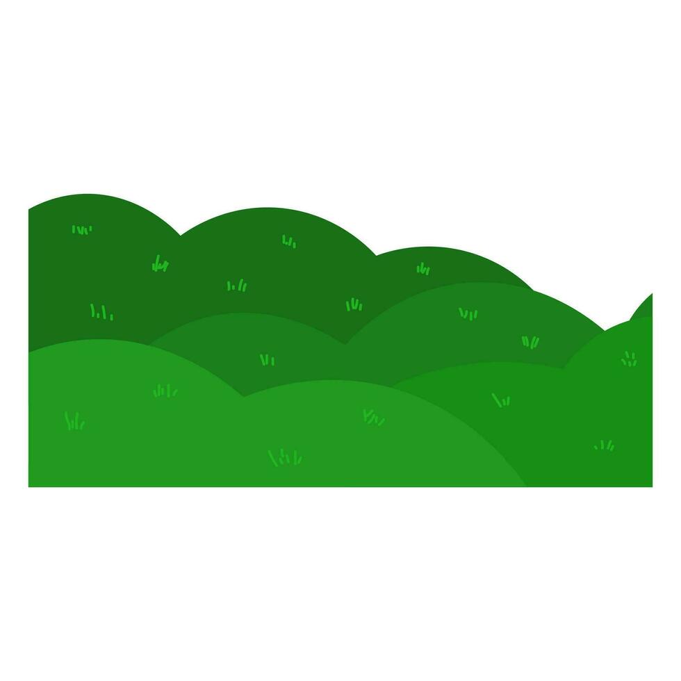 Vector green hills background cartoon field