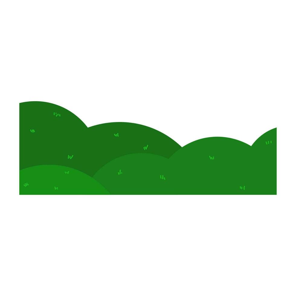 Vector green hills background cartoon field