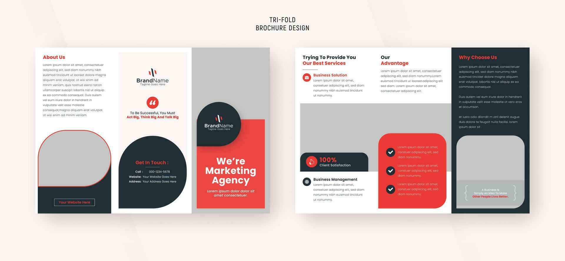 Creative marketing agency trifold brochure company profile booklet design vector