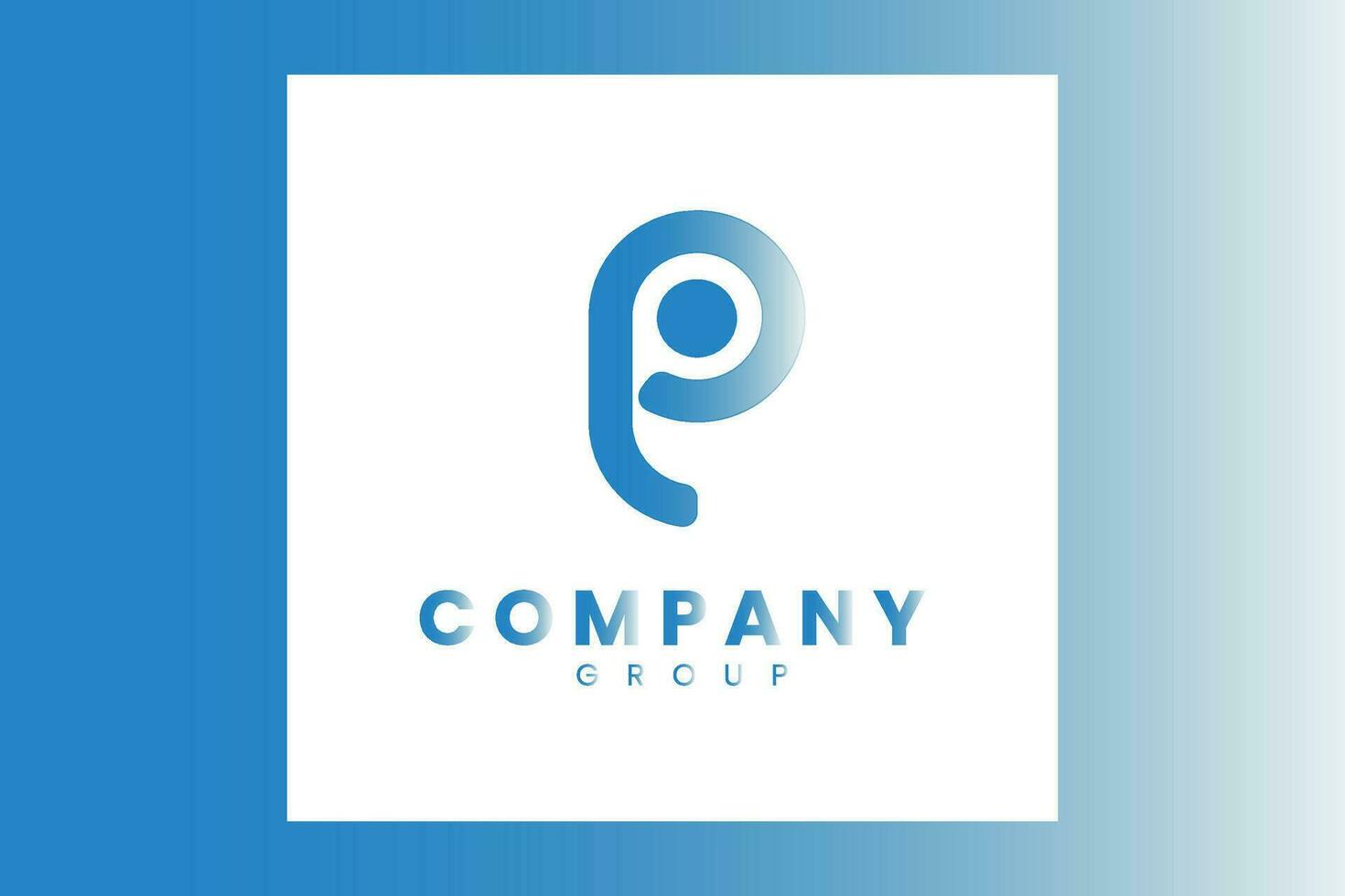 logo design template with the letter P and gradient color. vector