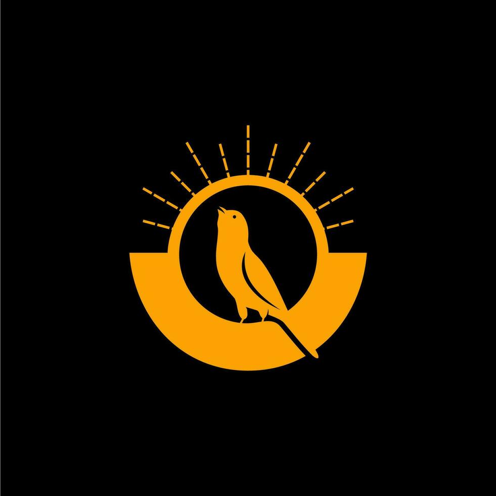 simple and elegant canary bird logo vector