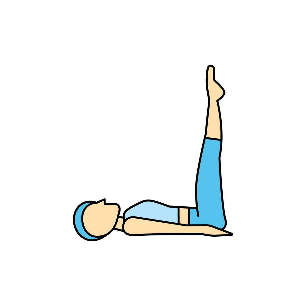 yoga pose icon. filled outline icon vector