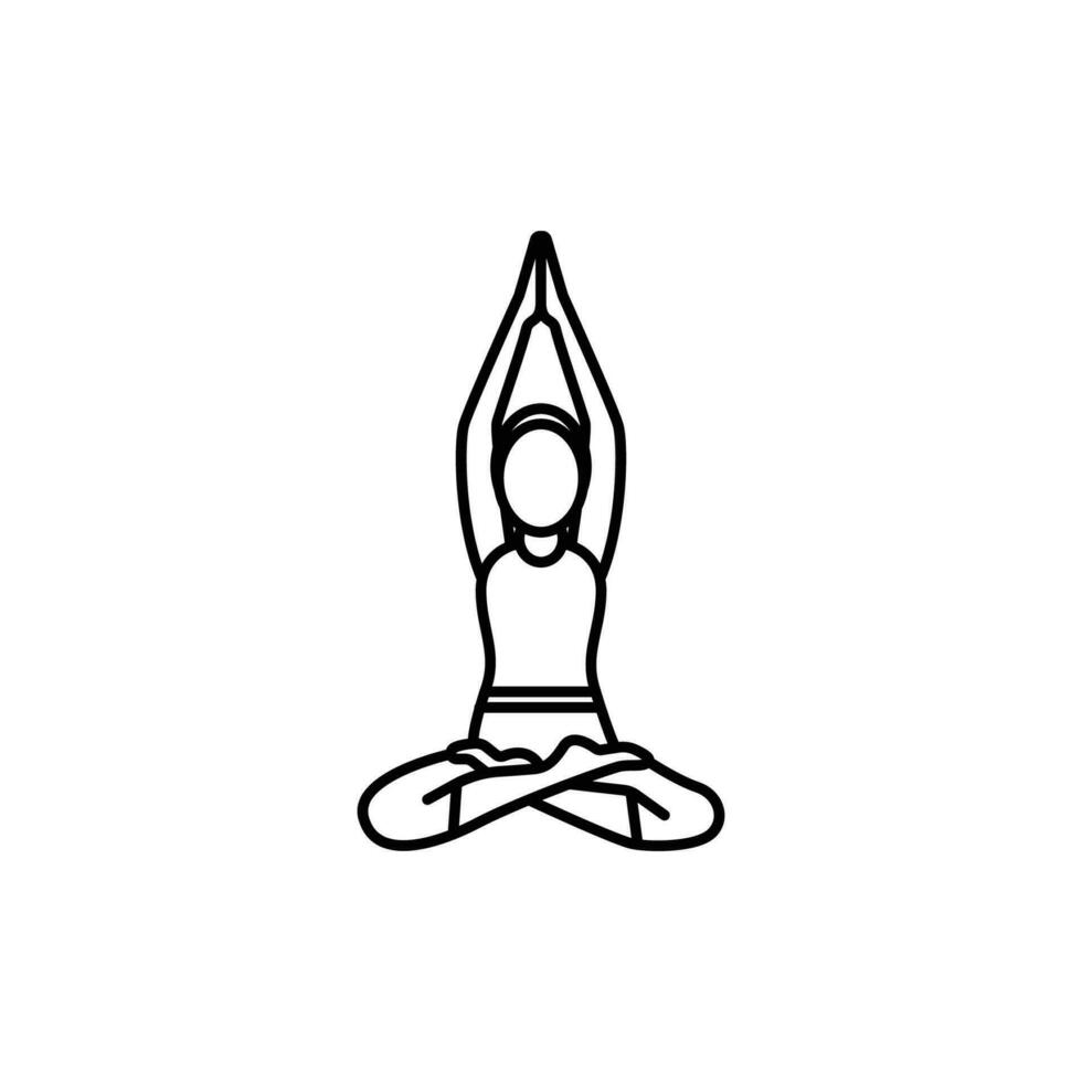 yoga pose icon. outline icon vector