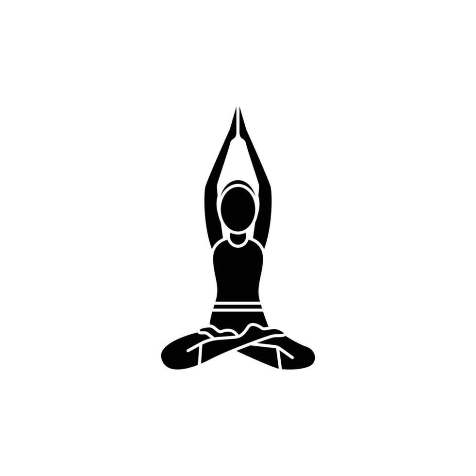 yoga pose icon. solid icon vector