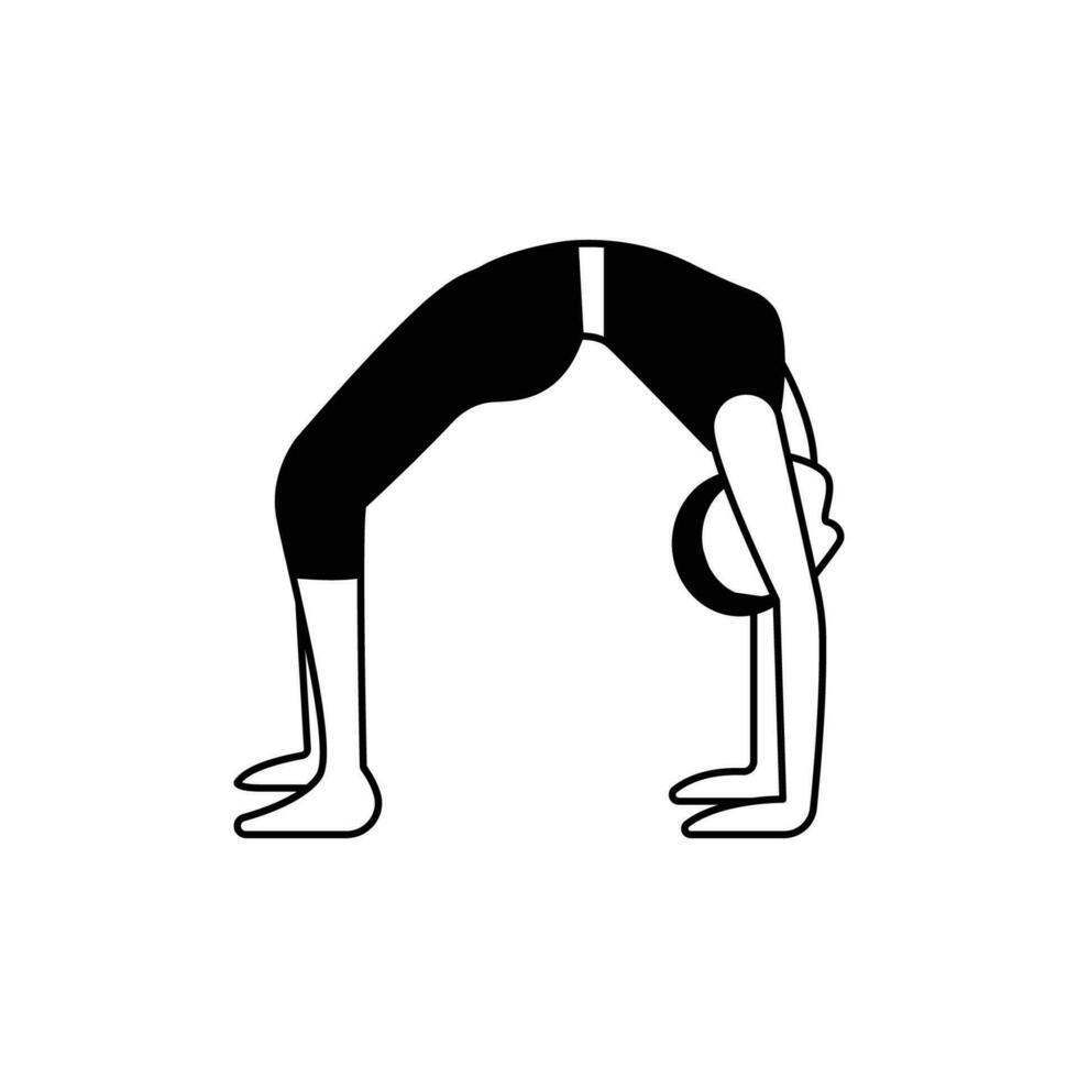 yoga actitud icono. glifo icono vector