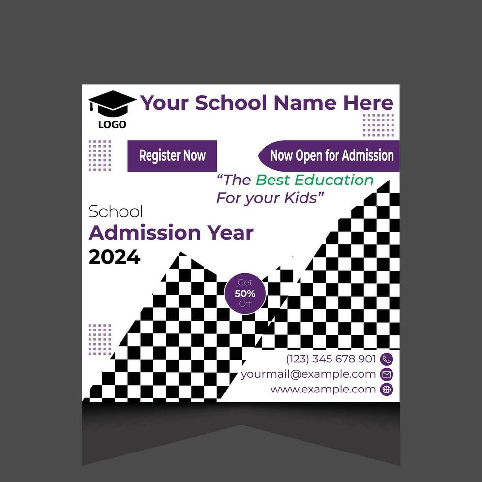 School Admission Post Design 2024 vector