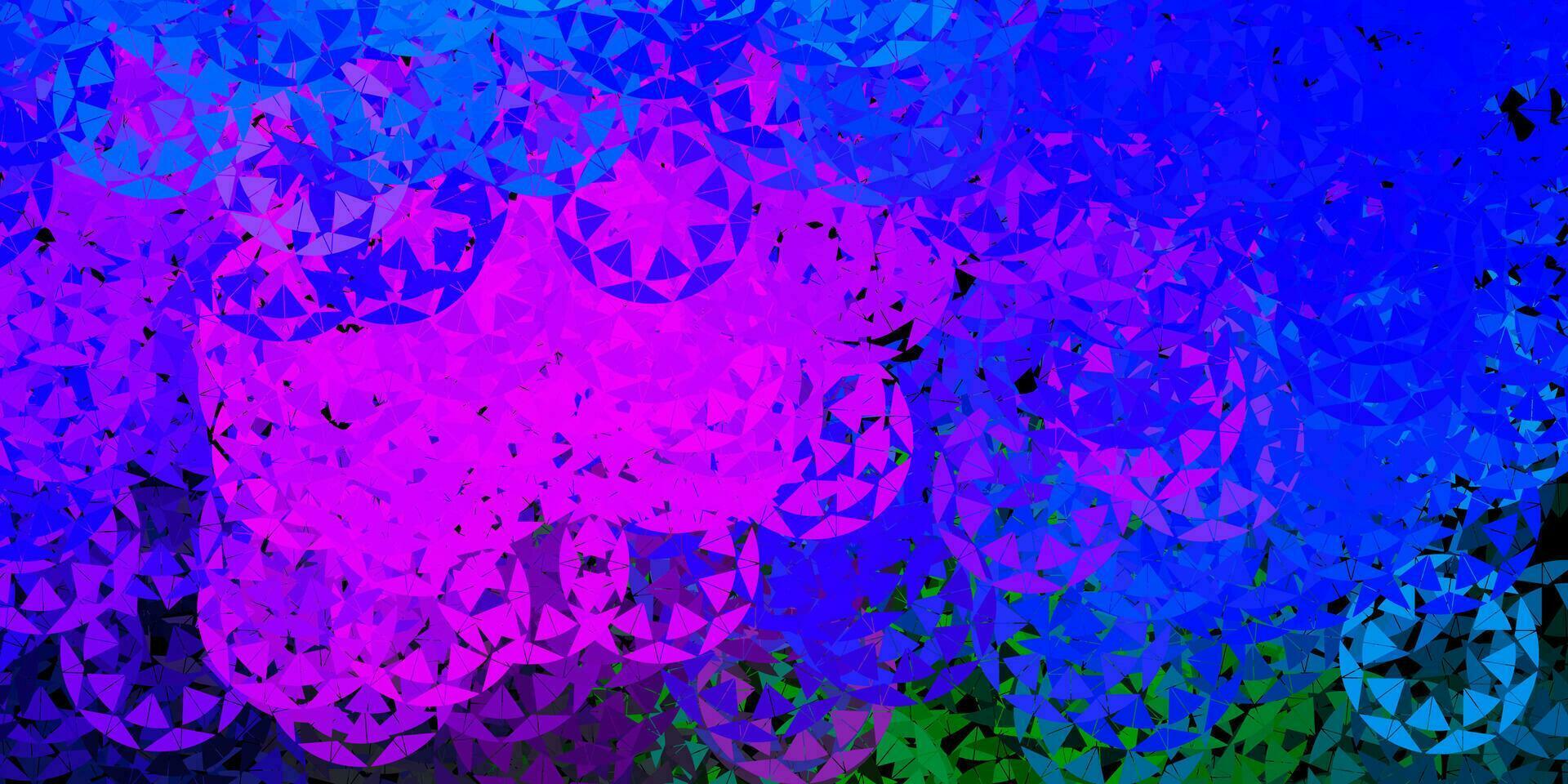 Dark pink, blue vector template with triangle shapes.