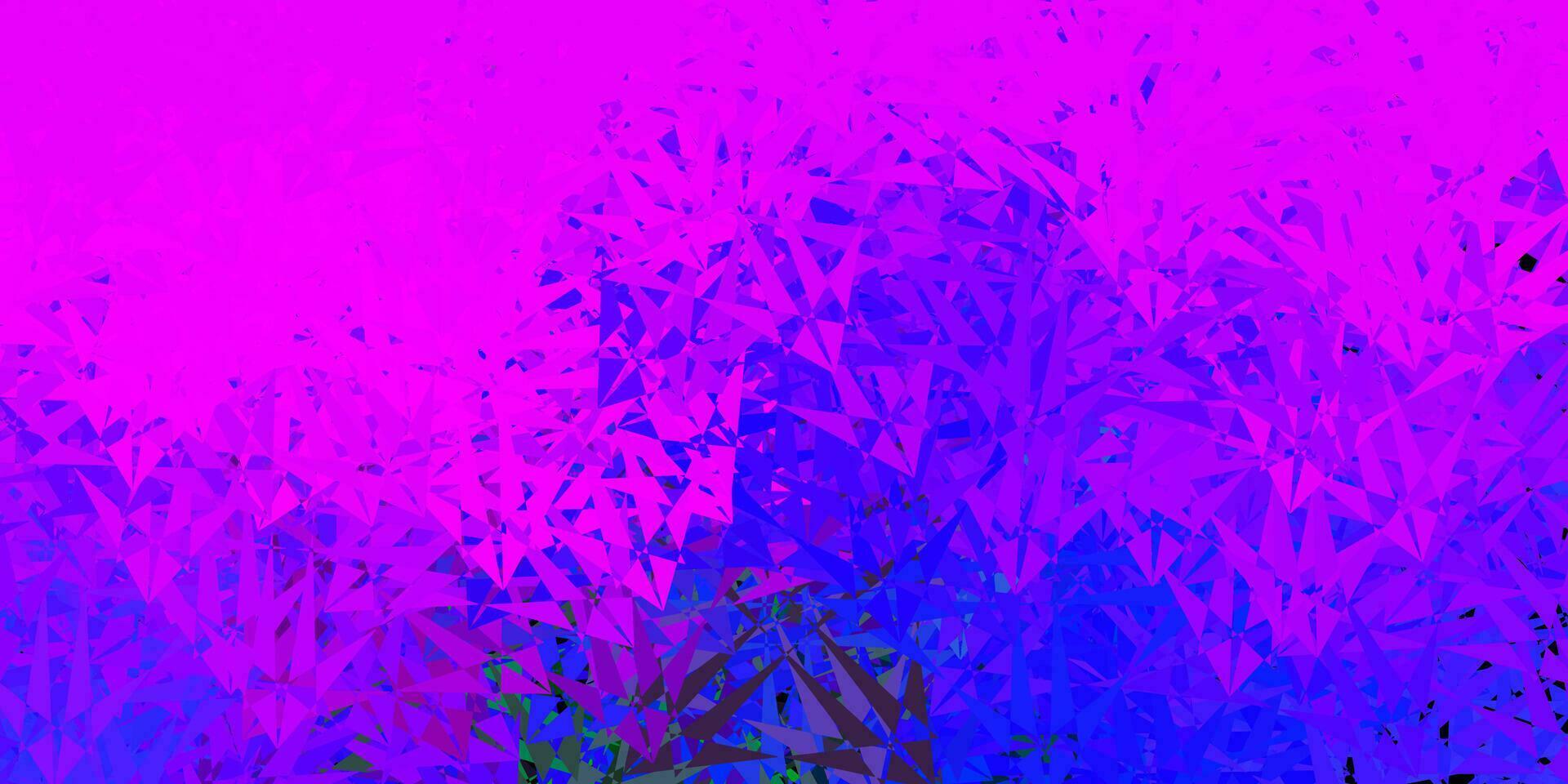 Dark pink, blue vector background with triangles.