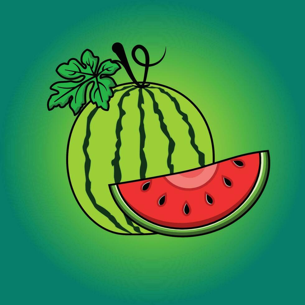 Ilustración de vector de fruta de sandía