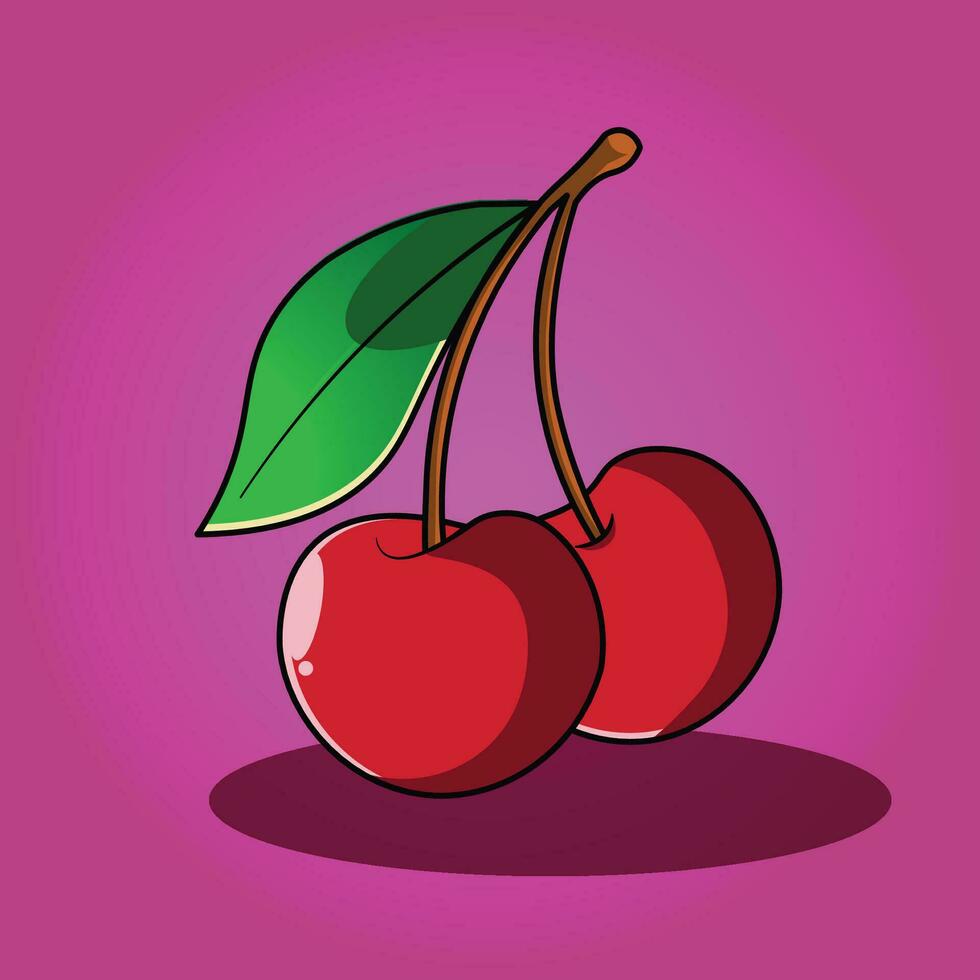 ilustración vectorial de cereza vector