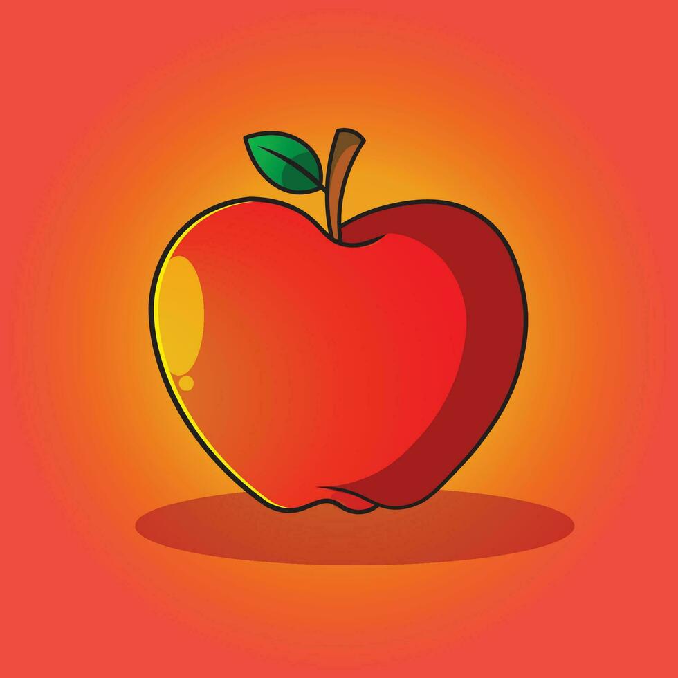 Ilustración de vector de fruta de manzana